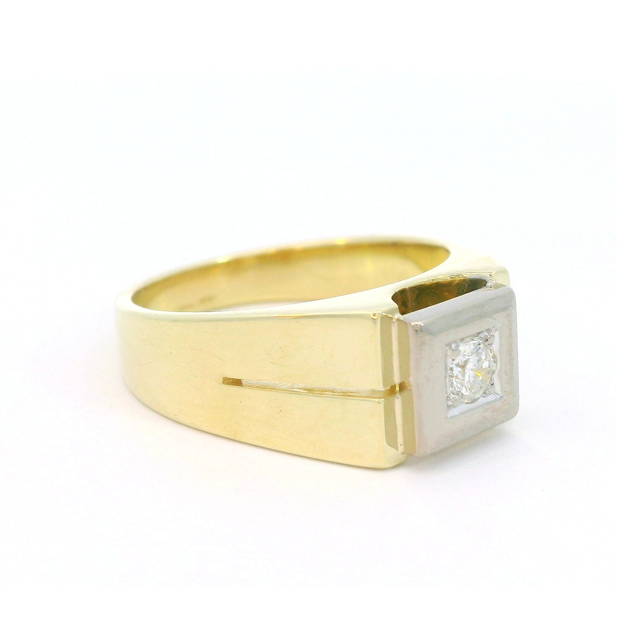 Herrenring 585 Gelbgold mit Brillant 0,20ct – Bild 2