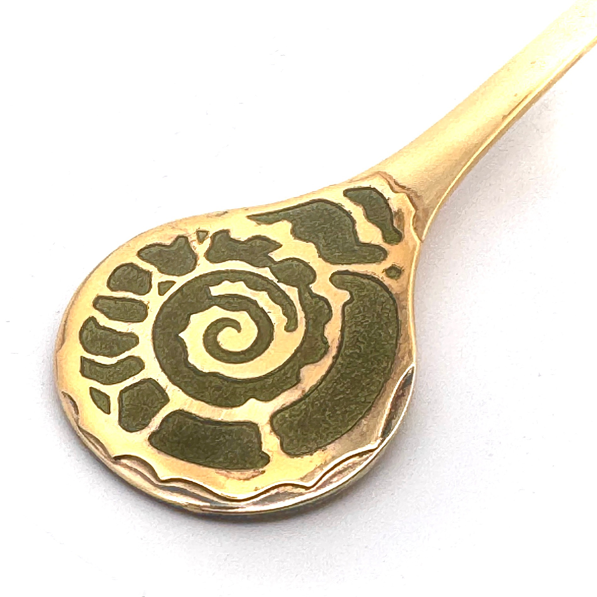 Großer ROBBE & BERKING Jahreslöffel 925 Sterlingsilber 1975 'Ammonit' groß – Bild 3