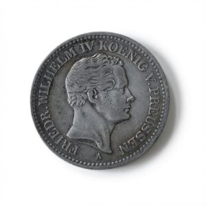 Silver coin featuring a right-facing bust of a man with the inscription 'KOENIG V. PREUSSEN' along the edge.