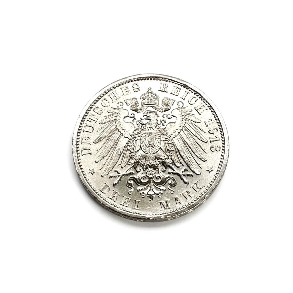 German Empire 1 Reichsmark coin from 1873 featuring a double-headed eagle crest with crown